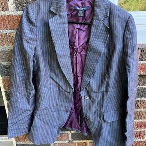 Brooks Brothers Women's Pinstripe Blazer - Gray and Purple
